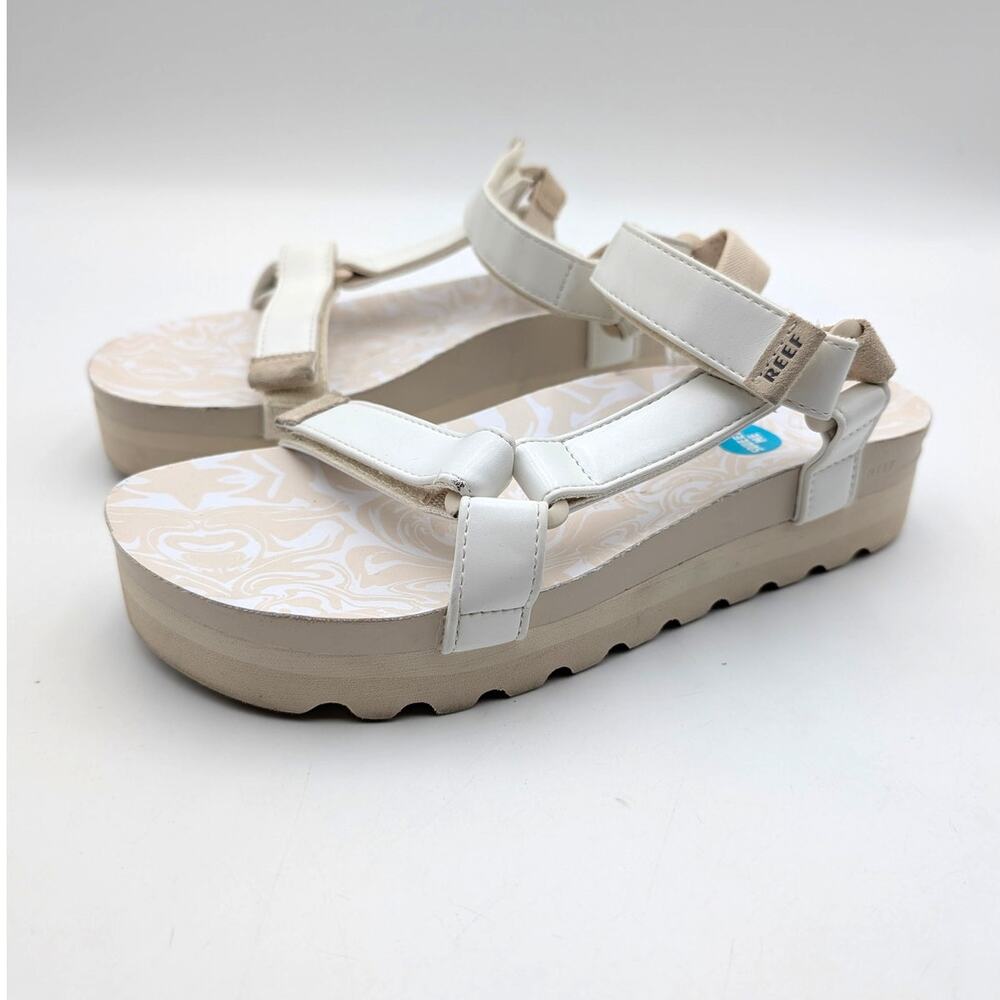 Reef Cushion Rem Hi Ankle Strap Platform Sandals Women's White Size US9 EU40